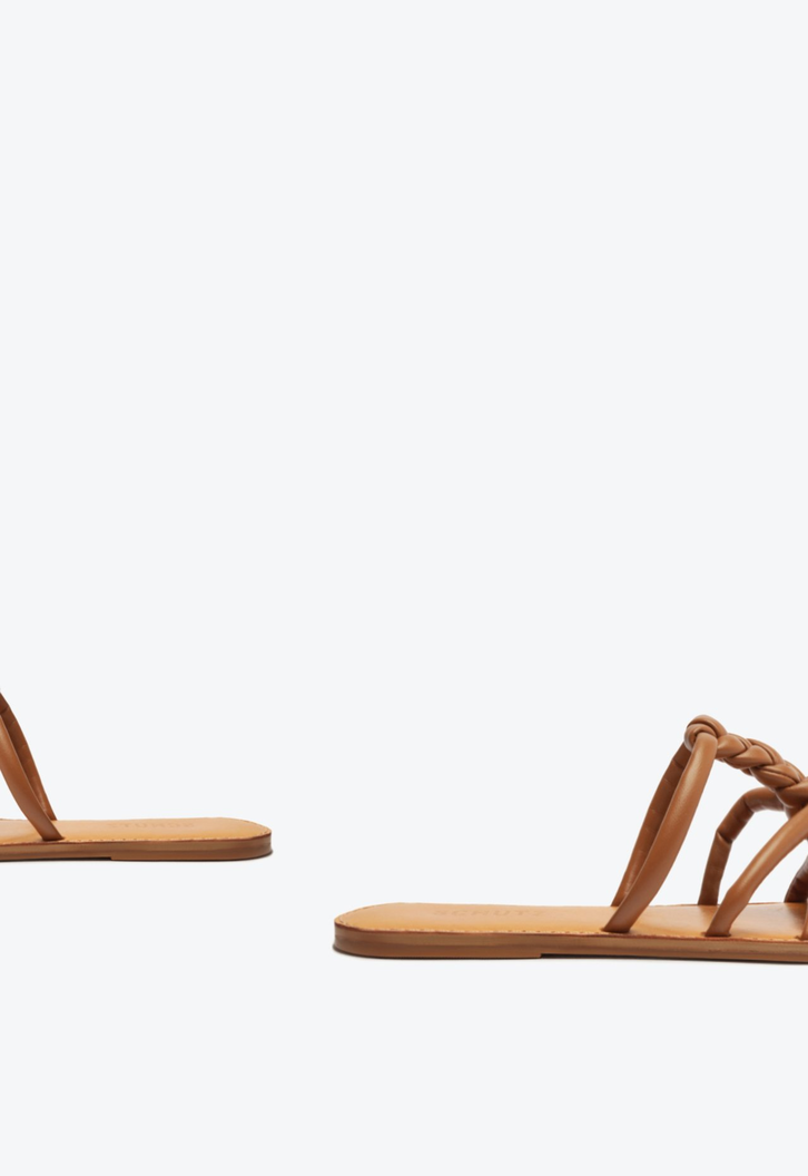 Sandália Rasteira Anabel Flat Marrom