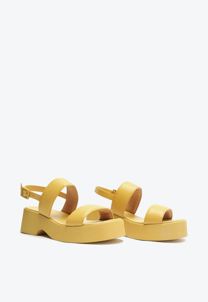 Sandália Flatform Amarela Anacapri Mirella Duas Tiras