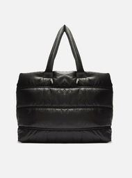 Bolsa Shopping Preta Puffer Nylon Sporty Grande