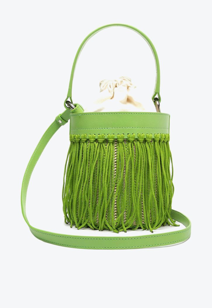 Bolsa Bucket Verde Arezzo Franjas Luci Média
