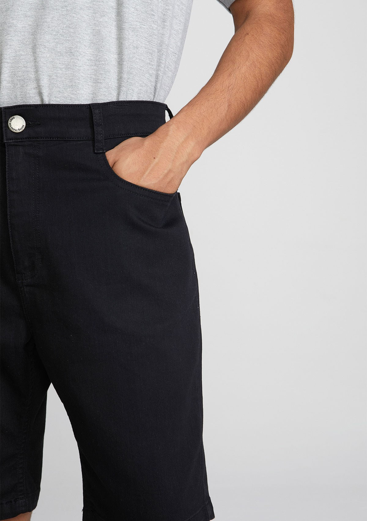 Bermuda Jeans Preta Royal Hering Soft Touch