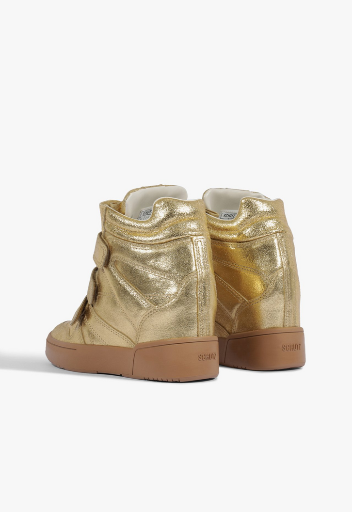 Tenis Sneaker 95 Cano alto Couro Dourado