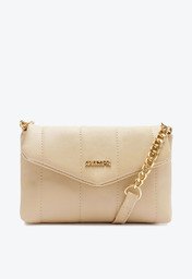 Bolsa Tiracolo Bege Anacapri Pequena Acolchoada