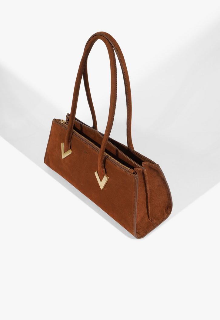 Bolsa Tote Média Adele Couro Marrom | ZZ MALL