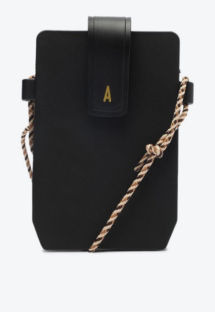 Bolsa Crossbody Preta Anacapri Porta Celular Alça Cordão