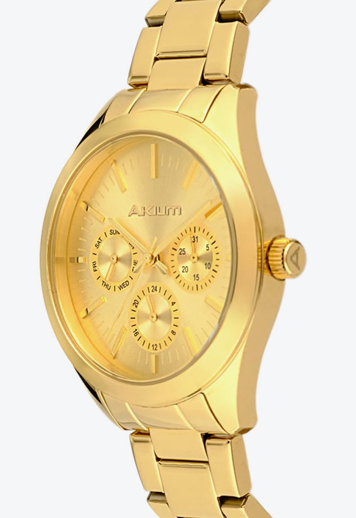 Relógio Dourado  Akium Lady Fine Sport Feminino Aço