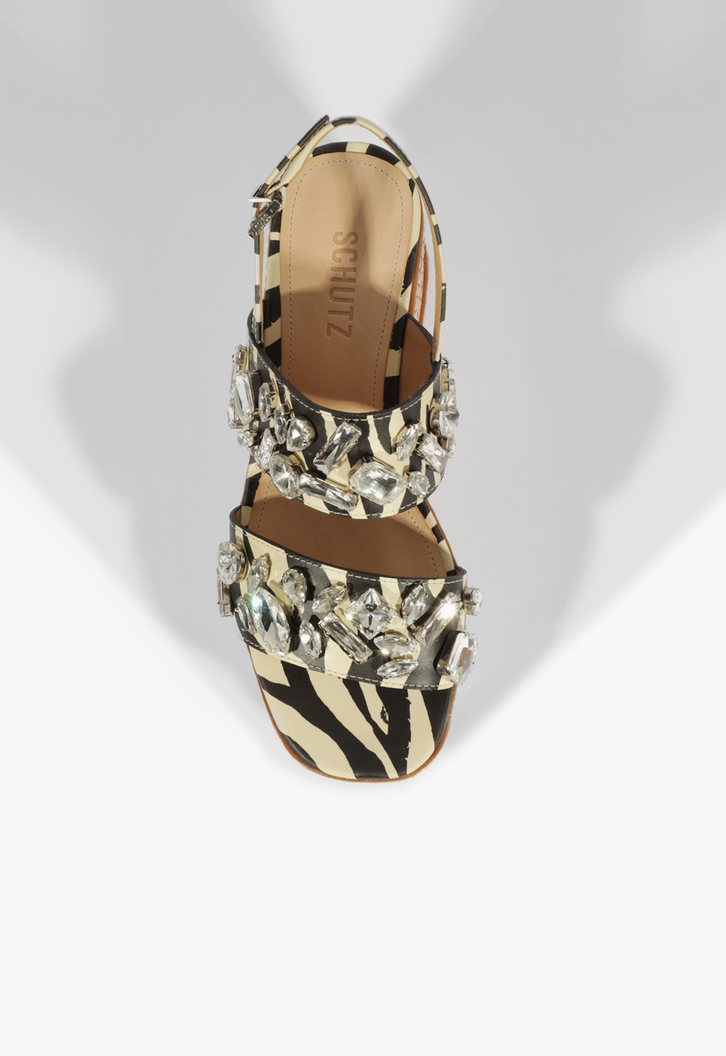 Sandália Plataforma Cortiça Glam Zebra