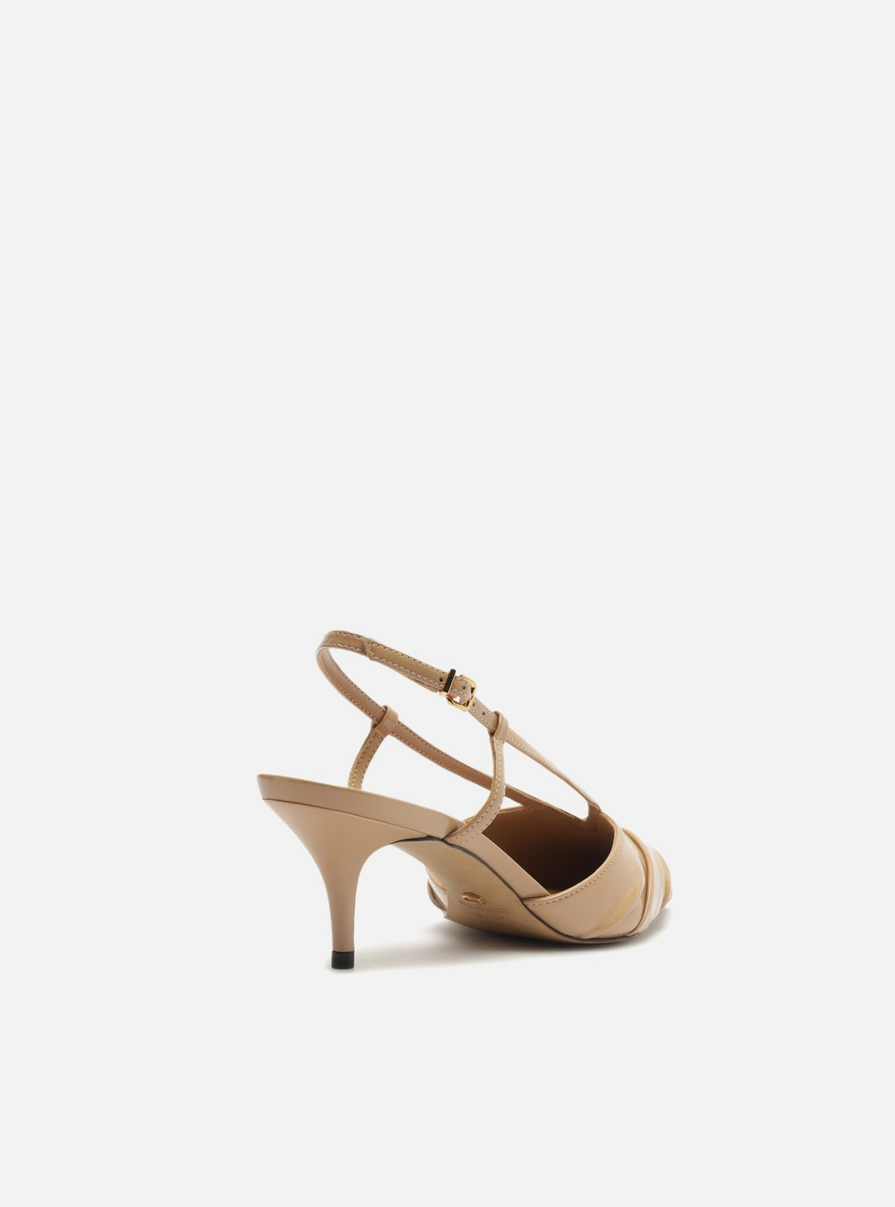 Scarpin Nude Verniz Slingback Franzido | ZZ MALL