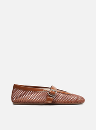 Sapatilha Marrom Arezzo Bonéca Tela Fivela