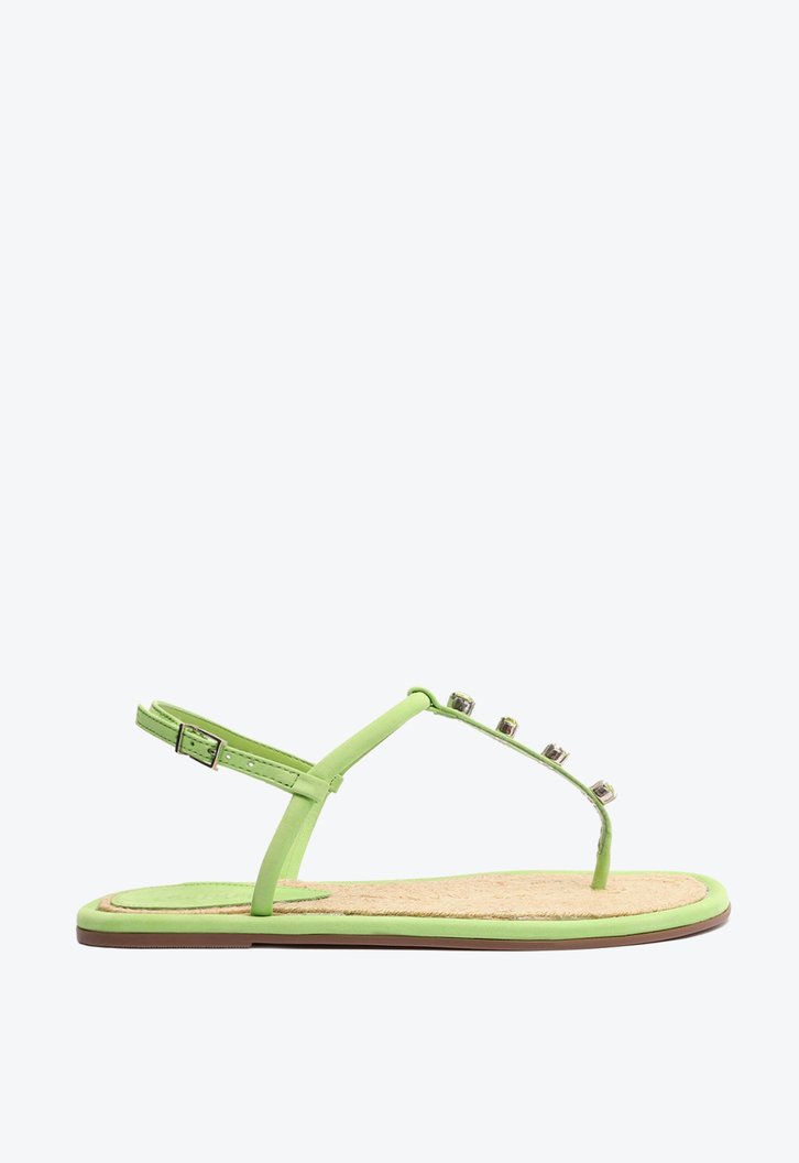 Sandália Rasteira Verde Schutz Nobuck