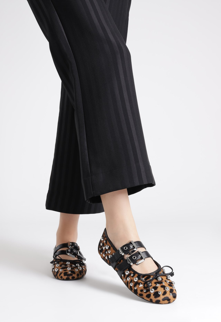 Sapatilha Couro Animal Print