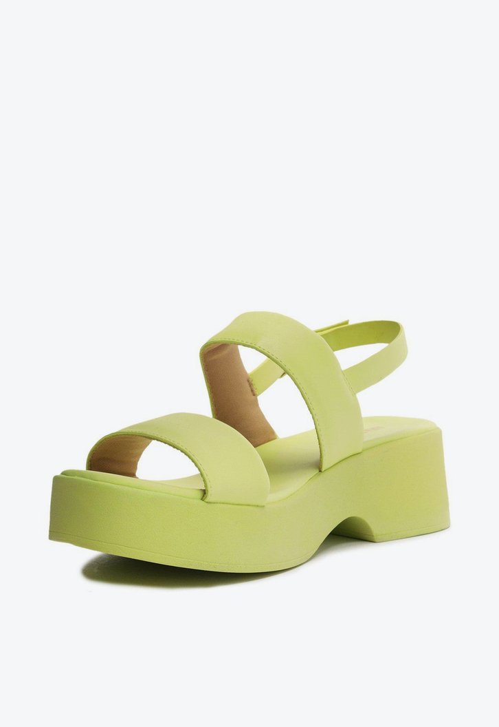 Sandália Flatform Verde Anacapri Lemon Mirela Duas Tiras