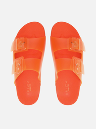Chinelo Slide Laranja Fivelas Brizza