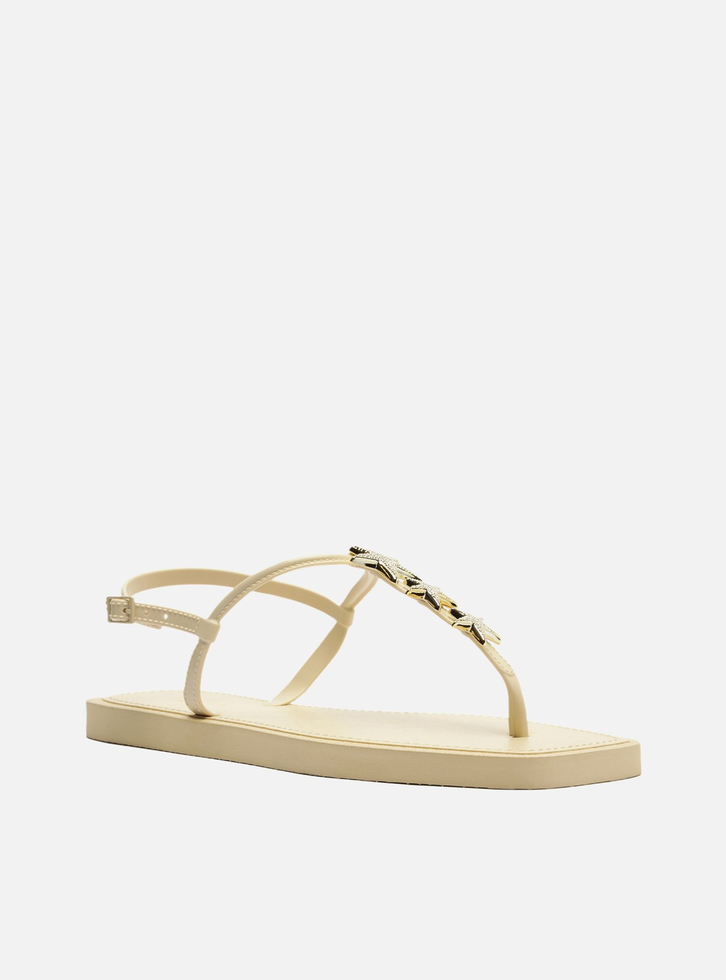 Sandália Rasteira Off-White Estrela Brizza