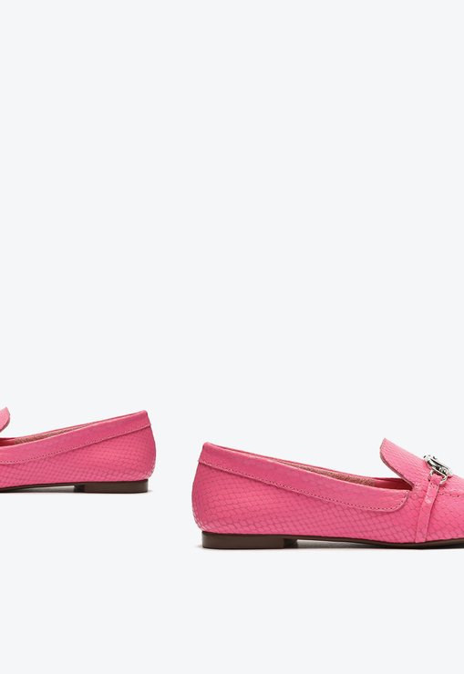 SAPATO MOCASSIM SNAKE PINK SCHUTZ COURO