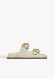 Papete Slide Olga Sporty Couro Branco