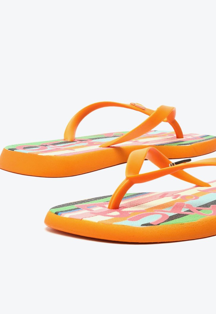 Kit Chinelo De Dedo Laranja Listras E Bag Fruttare Arezzo