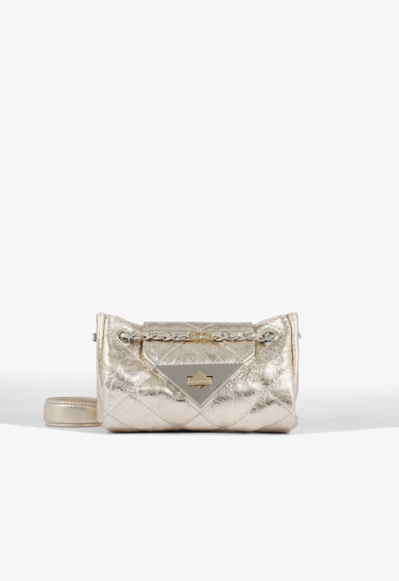 小物 *_shu_* Bolsa Pequena S95 Couro Dourada | ZZ MALL