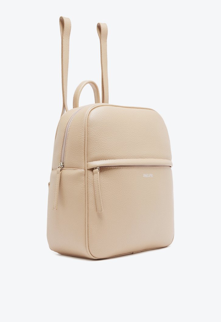 Mochila Bege Anacapri Média Zíper Básica