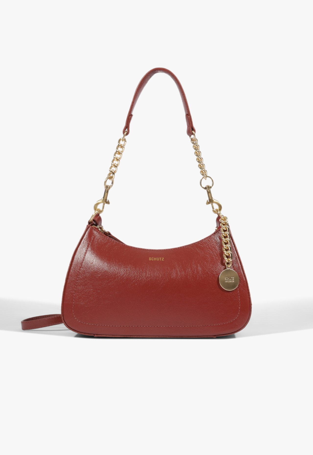 Bolsa Schutz Elowen Shoulder Média Couro Vermelha | ZZ MALL