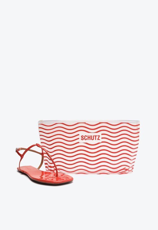 KIT NÉCESSAIRE SANDÁLIA RASTEIRA VERMELHA SCHUTZ VERNIZ