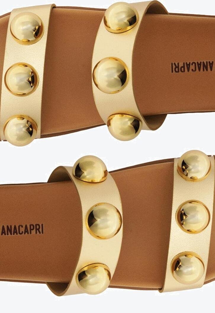 Papete Esferas Couro Dourada