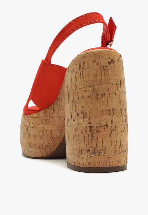 Sandália Meia Pata Velma Couro Vermelha