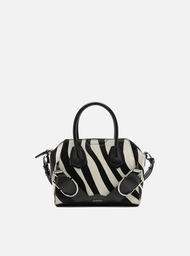 Bolsa Tote Animal Print Arezzo Média Maxi Fivelas