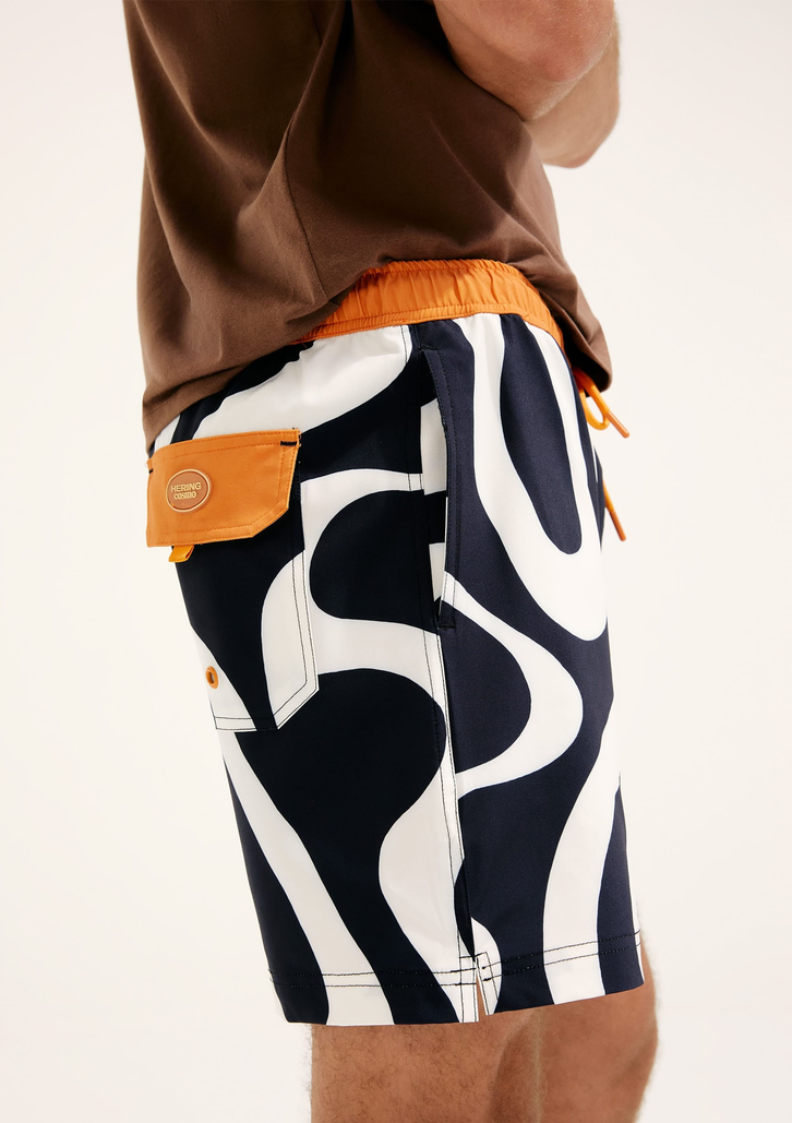 Shorts de Banho Azul Hering Estampado Hering + Cosmo