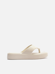 Sandália Branca Flatform Tira Larga