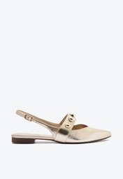 Sapatilha Dourada Anacapri Slingback Maxi Tachas