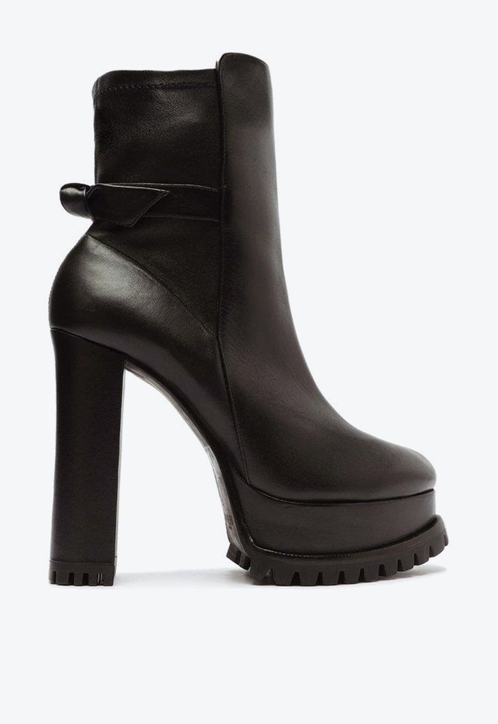 Clarita Lug Sole Bootie Platform Black