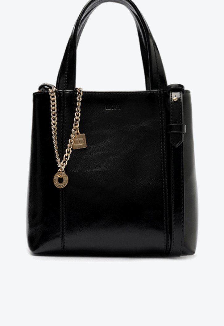 Bolsa Tote Média Madri Chaveiro Preta