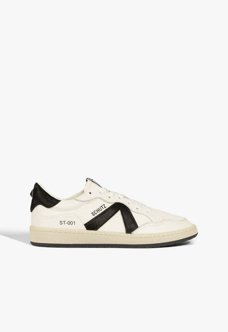 Tênis ST 001 Couro Predo e Branco