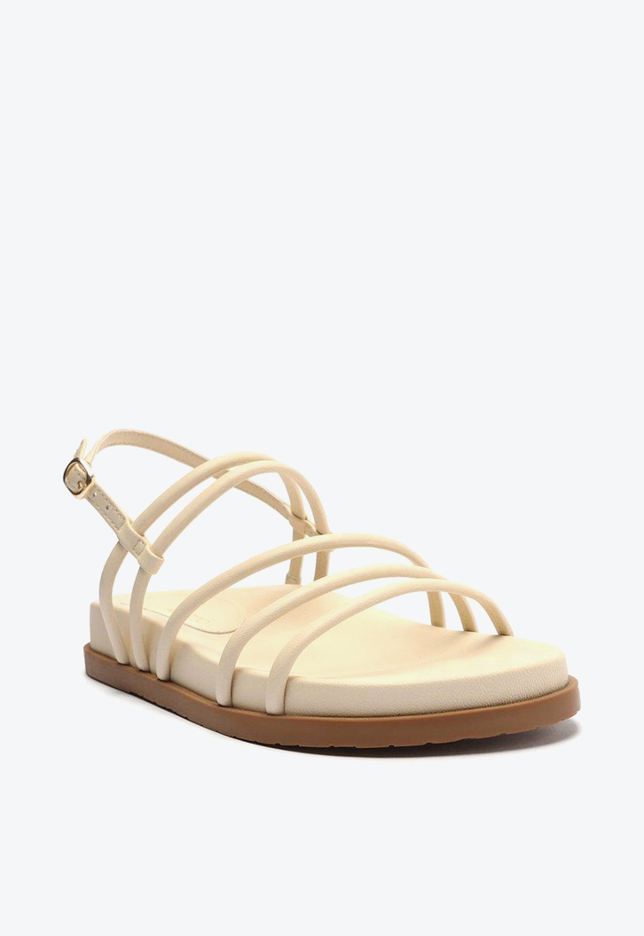 Sandália Rasteira Off-White Arezzo Tiras Fivela
