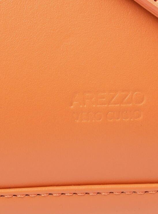 CLUTCH LARANJA AREZZO COURO MÉDIA GEOMÉTRICA