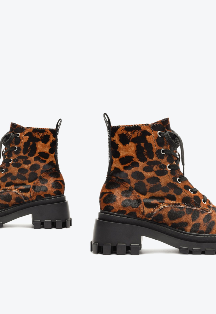 Bota Coturno Animal Print Schutz Tratorado Onça