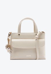 Bolsa Tote Branca Anacapri Média Chaveiro Flor