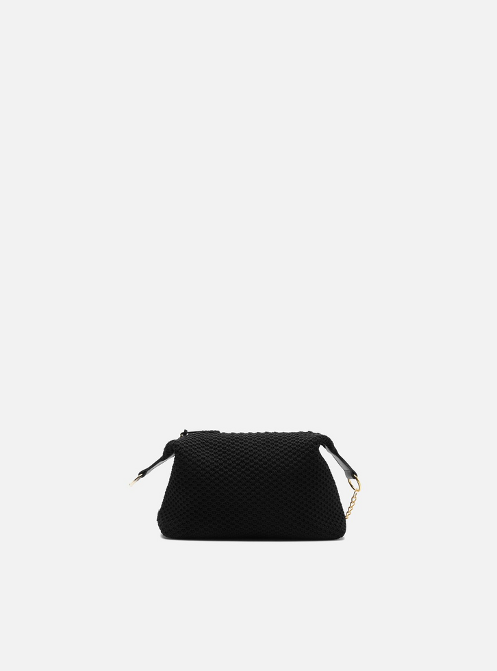 Bolsa Tiracolo Preto Knit Pequena Brizza