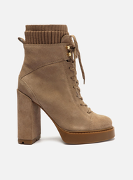 Bota Marrom Acamur ada Cano Curto Amarra o Knit ZZ MALL