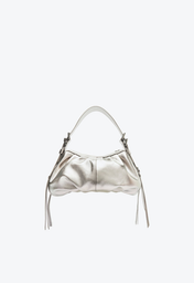 Bolsa Prateada Schutz Baguete Couro