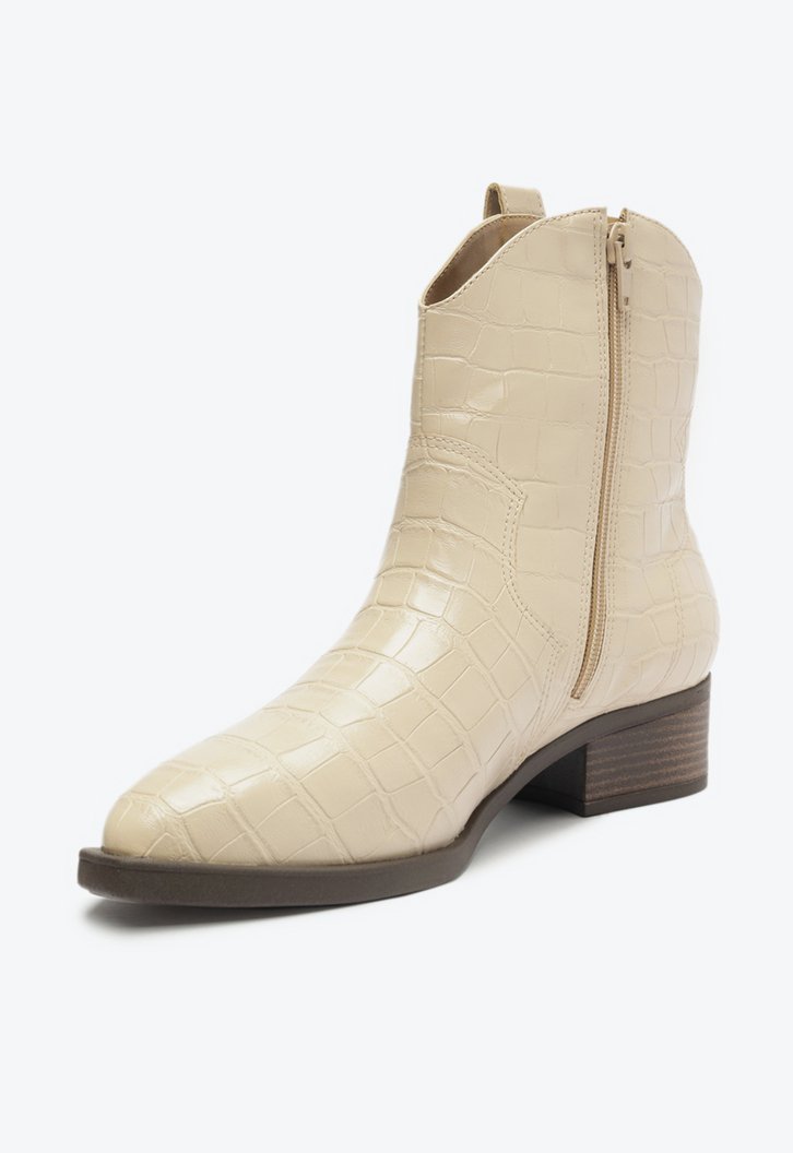 Bota Western Nude Anacapri Cano Curto Croco