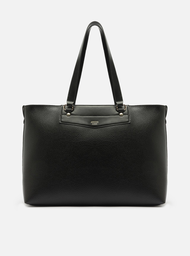 Bolsa Shopping Preta Grande Detalhe Moldura