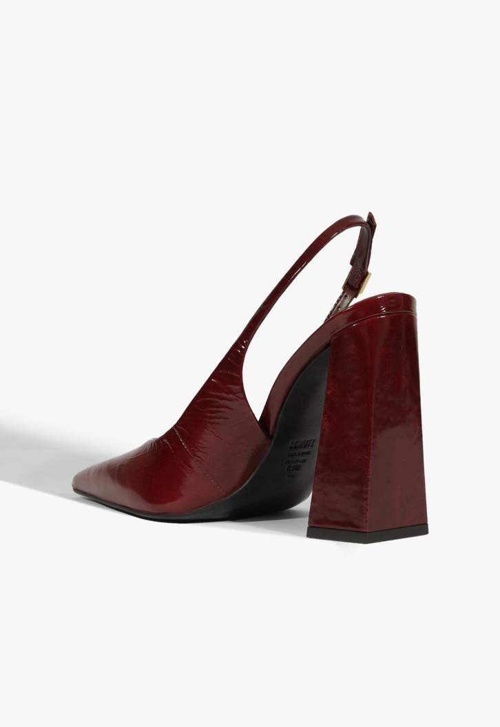 Scarpin Slingback Rhonda Couro Vermelho