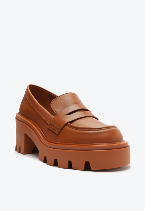 Mocassim Viola Tractor Couro Marrom