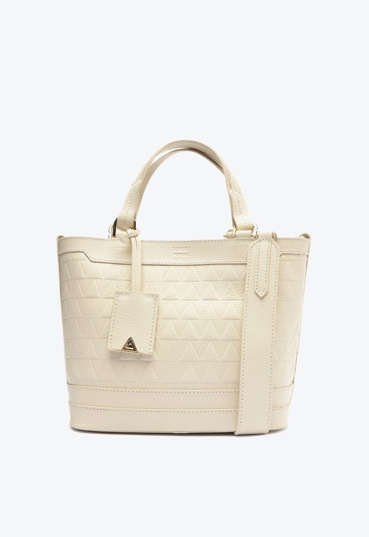 Bolsa Shopping Média Couro Triangle Branco