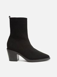 Bota Western Preta Arezzo Knit Cano Médio