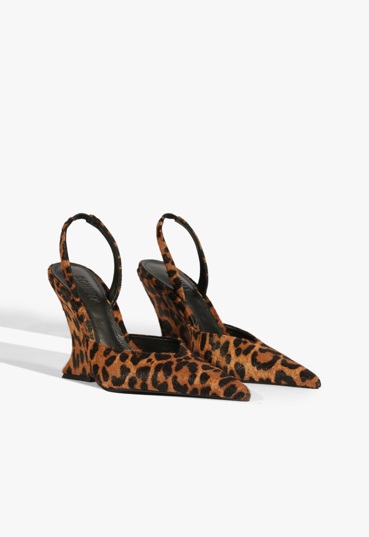 Slingback Couro Oncinha