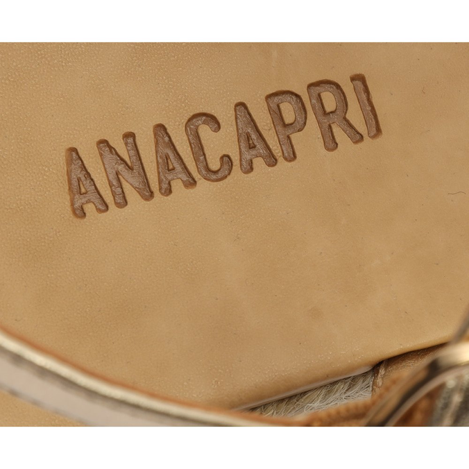Sandália Dourada Anacapri Tira Transpassada Flatform