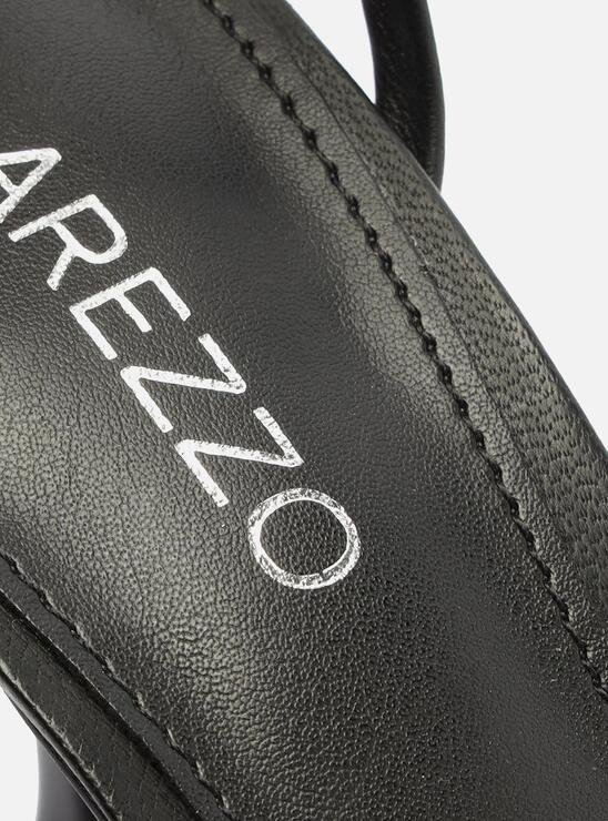 SANDÁLIA PRETA AREZZO SALTO MÉDIO TAÇA LACE UP